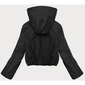 Dámska krátka čierna bunda s kapucňou S'West (B8246-1) odcienie czerni L (40)
