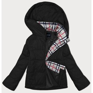 Voľná čierna bunda s kapucňou pre ženy Miss TiTi (2360) odcienie czerni S (36)