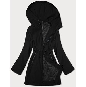 Tenká čierna bunda s kapucňou S'West (B8236-1) odcienie czerni S (36)