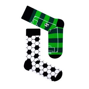 Pánske ponožky Milena Avangard 0125 Football 39-46 bílo-zelená 39-42