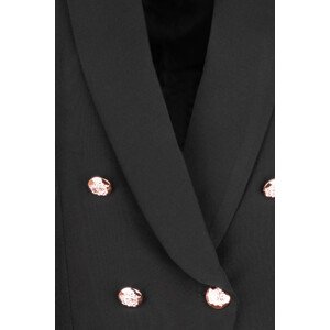Elegantné čierne dámske sako so zlatými gombíkmi 480-1 M