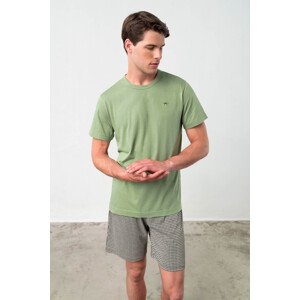 Vamp - Pohodlné dvojdielne pánske pyžamo 18601 - Vamp green oil XL