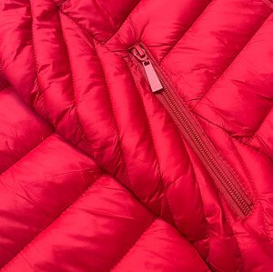 Červená prešívaná dámska bunda na prechodné obdobie (5M783-270) odcienie czerwieni XL (42)