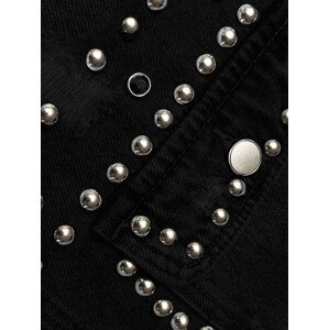 Čierna dámska džínsová oversize bunda (M6958) odcienie czerni L (40)