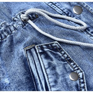 Svetlo modrý džínsový prehoz cez oblečenie s kapucňou (POP7011-K) odcienie niebieskiego XXL (44)