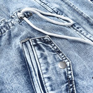Svetlomodrá voľná dámska džínsová bunda (POP7012-K) odcienie niebieskiego XL (42)