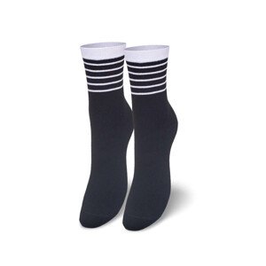 Dámske ponožky Milena 50200 prúžky 37-41 černá-béžová/lurex 37-41