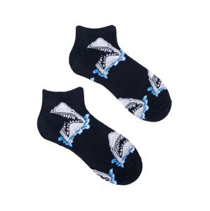 Yoclub Kotníkové vtipné bavlněné ponožky Vzory barev SKS-0086U-B100 Black