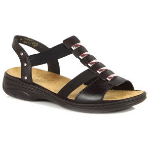 Čierne kožené dámske sandále Rieker W 64580 37