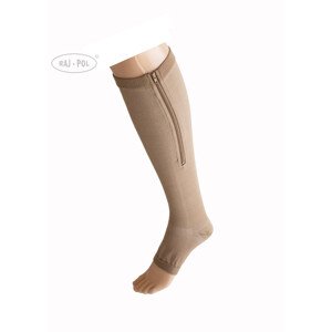 Raj-Pol Ponožky so zipsom 2 stupne svetlo béžové XL