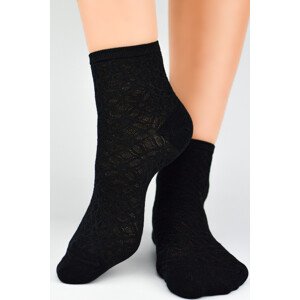 Dámske viskózové ponožky s hodvábom ST041 černá 36-41