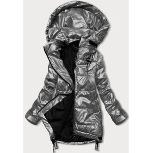 Šedá dámska bunda s odnímateľnou kapucňou (B8086-70) odcienie szarości L (40)