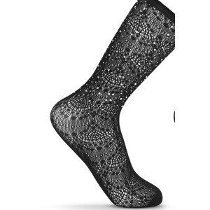 Dámske kabaretné ponožky s kryštálmi - 2 černá 36-41