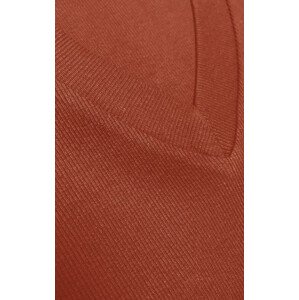 Priliehavé oranžové dámske rebrované šaty (5579-20) odcienie pomarańczowego M (38)