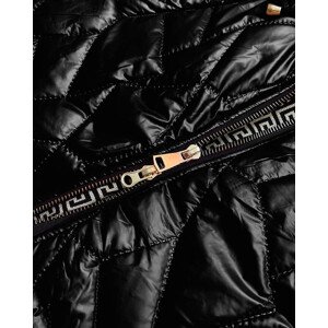 Čierna dámska bunda s ozdobným prešívaním (B8092-1) odcienie czerni XXL (44)