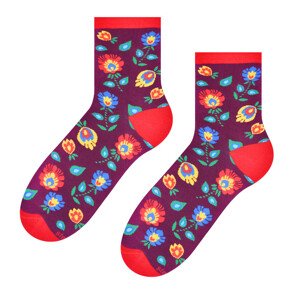 Dámské ponožky 118 Barva: MAROON/RED, Velikost: 35-37