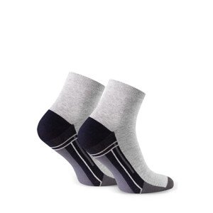 Pánské vzorované ponožky model 15020926 - Steven MELANŽOVÁ SVĚTLE ŠEDÁ 38-40