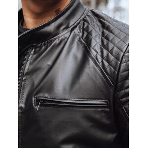 Čierna pánska kožená bunda Dstreet TX4228 XL