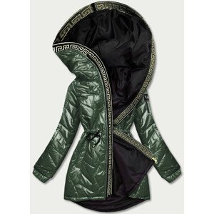 Zelená dámska bunda s ozdobným prešívaním (BR8101-10) odcienie zieleni 52