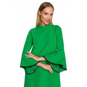 Dámske šaty áčkového strihu s anjelskými rukávmi M698 - zelené 2XL