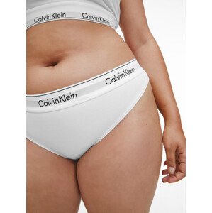 Dámske tangá Plus Size Thong Modern Cotton 000QF5117E100 biela - Calvin Klein 3XL