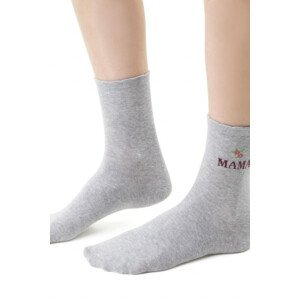 Dámské vzorované ponožky model 15021211 - Steven MELANŽOVÁ SVĚTLE ŠEDÁ 35-37