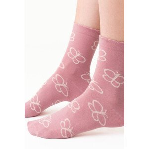 Dámske vzorované ponožky 099 Růžová 38-40