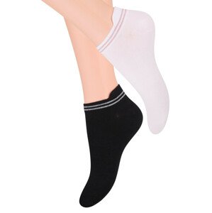 Dámske členkové ponožky s lurexom 091 BÍLÁ/PIOLET 38-40