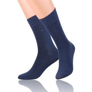Hladké pánske ponožky s jemným vzorom 056 modrá 45-47