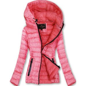 Ružová dámska bunda s kapucňou (7211) różowy L (40)