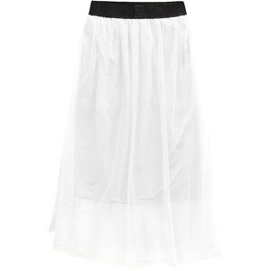 Biela priedušná sukňa s dĺžkou midi (96ART)