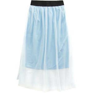 Svetlo modrá priedušná sukňa s dĺžkou midi (96ART) błękitny ONE SIZE