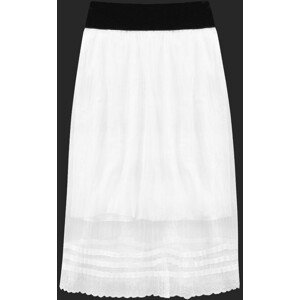 Priedušná biela plisovaná sukňa (97ART) biały ONE SIZE