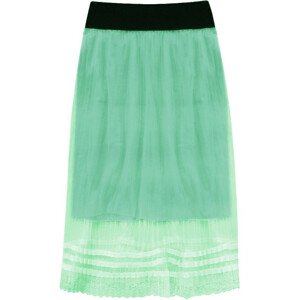 Priedušná plisovaná sukňa v mätovej farbe (97ART) zielony ONE SIZE