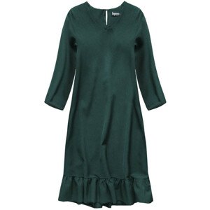 Tmavozelenej šaty s volánom (134ART) zielony M (38)