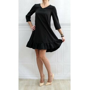 Čierne šaty s volánom (134ART) černá S (36)