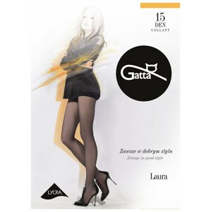 Dámske pančuchové nohavice Gatta Laura 15 den 5-XL, 3-Max grafit/dek.šedá 5-XL