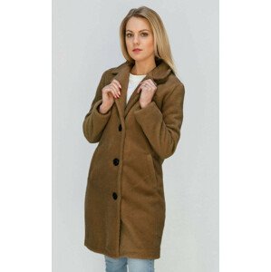 Jednoduchý hnedý kabát s gombíkmi (23086) brązowy L (40)