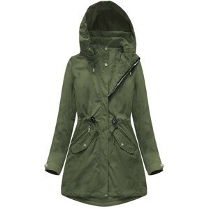 Obojstranná bunda v khaki farbe s kapucňou (W0229) khaki XXL (44)