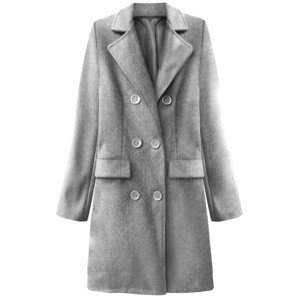 Svetlo šedý dvojradový kabát s gombíkmi (22791)