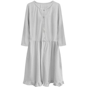 Šedé dámske bavlnené oversize šaty (305ART) šedá ONE SIZE