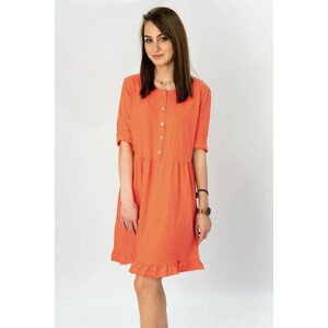 Oranžové bavlnené dámske oversize šaty (305ART) oranžový ONE SIZE