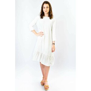 Biele bavlnené dámske oversize šaty (306ART) biały ONE SIZE