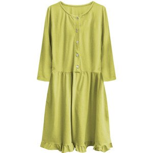 Bavlnené oversize šaty v horčicovej farbe (305ART) żółty ONE SIZE