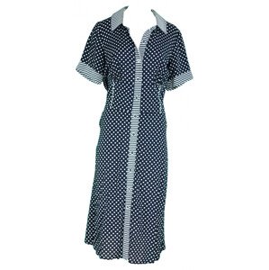 Dámske šaty 0125 - Gonera 42 modrá - bodka