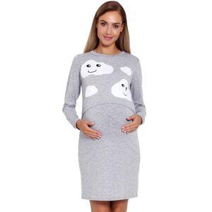 Materská nočná košeľa Halle sivá s obláčiky šedá XXL