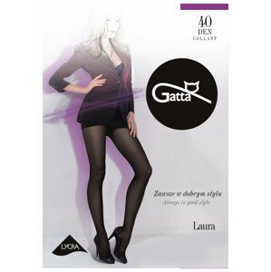 Dámske pančuchové nohavice Gatta | Laura 40 den grafit/dek.šedá 3-M