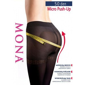 Dámske pančuchové nohavice Mona Micro Push-Up 50 deň 2-4 nero/černá 4-L