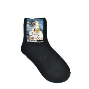 Dámske ponožky Magnetism SK-99 Noviny čierna univerzálny