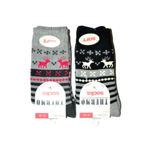 Dámske ponožky WIK art.38202 Thermo Cotton Socks szary-kremowy 39-42